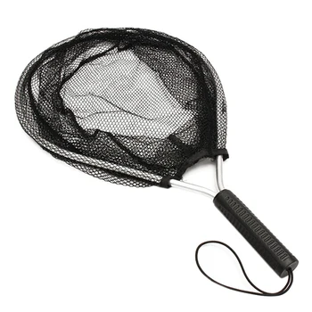 

Aluminium Landing Nets Fly Fishing Fish Saver Nylon Knotless Mesh Trout Hand Net
