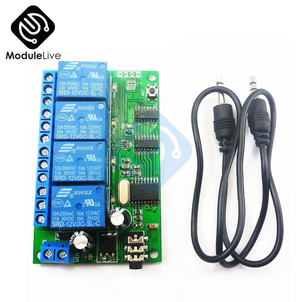 AD22B04 4 CH DTMF MT8870 Audio Decoder Smart Home Relay