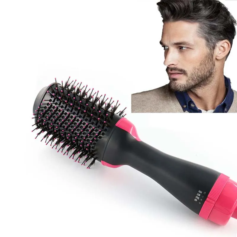 

NEW Electric Heating Comb Hair For men Straightener Curler Professional Salon One Step Dry/Wet Two Using Hair Dryer Brush