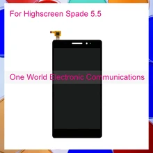 One World 1pcs/lot For Highscreen Spade 5.5 LCD Display With Touch Screen Digitizer Assembly Smartphone Replacement
