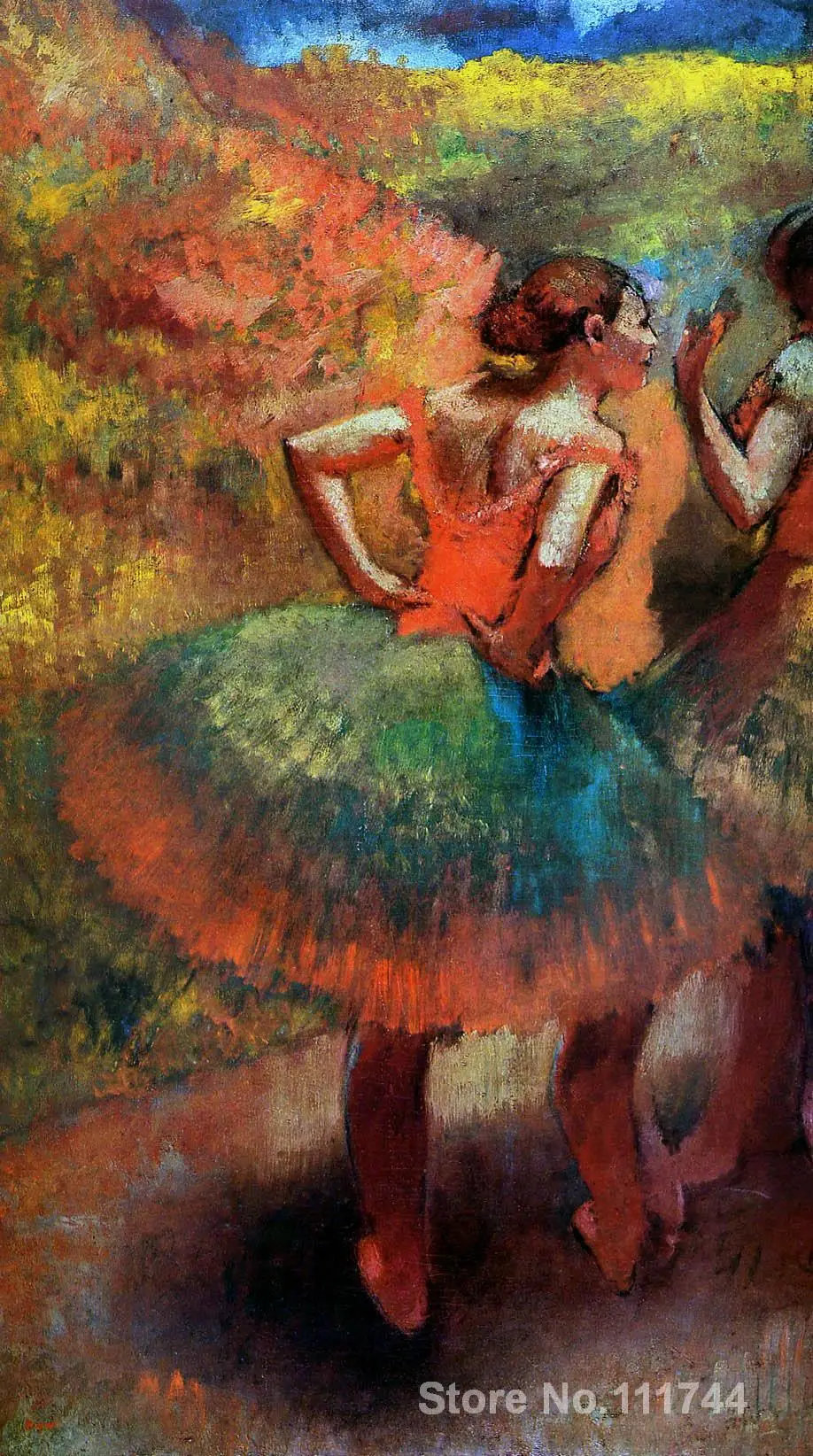 

Paintings for bedroom Two Dancers in Green Skirts Landscape Scener by Edgar Degas Home Decor Hand painted High quality