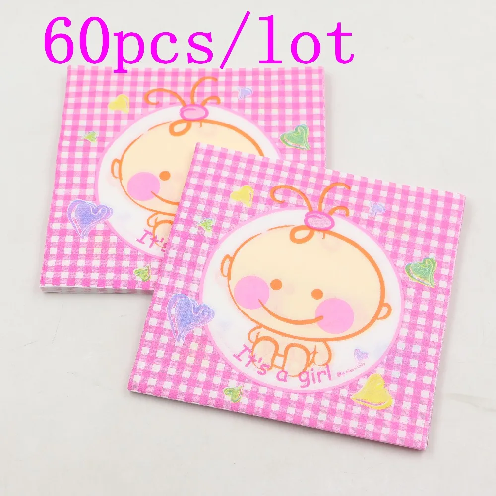 3 packs Pink Girl Paper Napkins Kids Favor Theme Birthday Party Napkin Tableware Tissue Baby