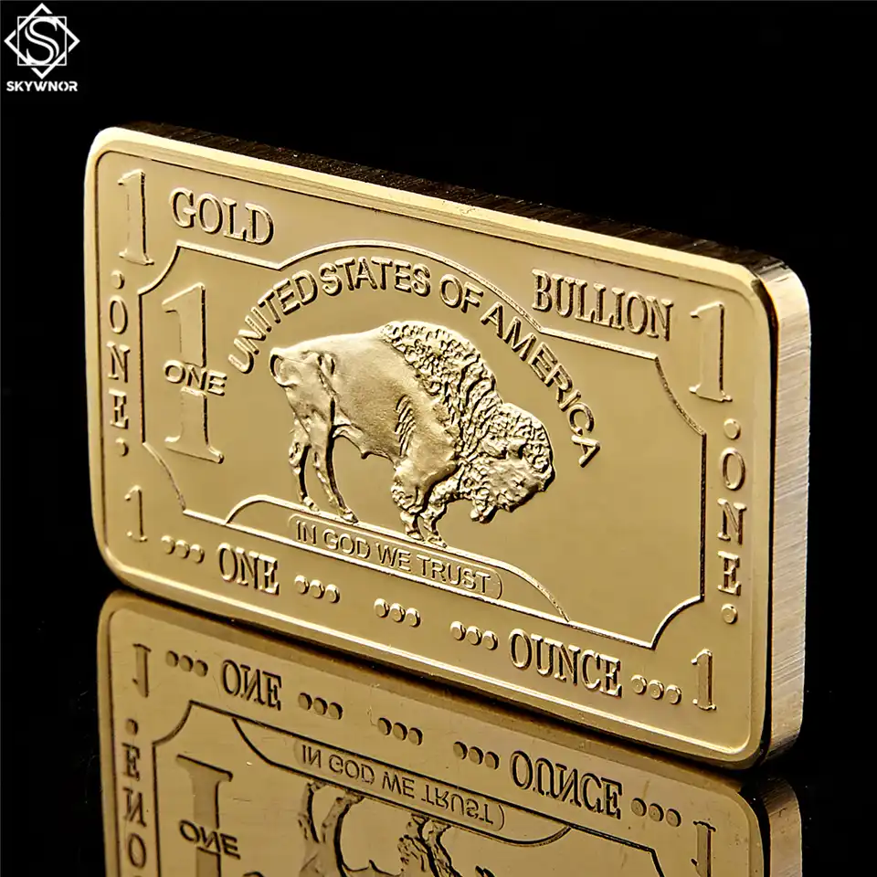 Gold Plated Bullion Beauty Bar United States Of America 1 Troy Gold Plated Bullion Beauty Bar United