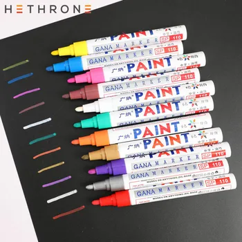 

Hethrone Waterproof Oily permanent marker pen paint sharpie Markers Pen 1pcs colorful Kids Cloths Graffiti Painting drawing pen