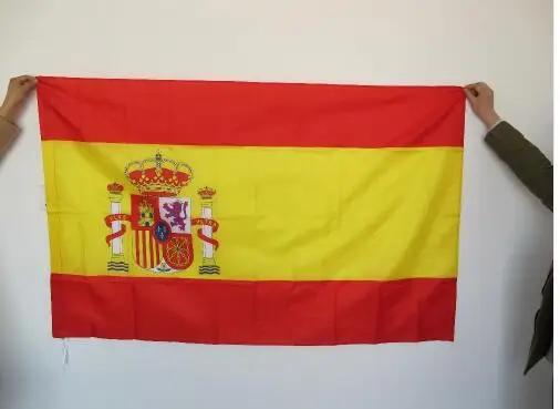 spain flag banner hanging