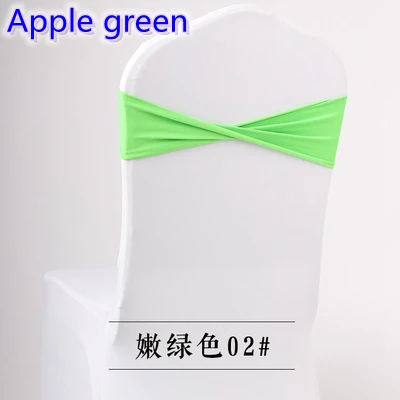 Цвет Яблоко зеленый спандекс пояса лента из лайкры для чехол кресла полосы