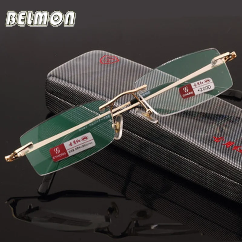 

Pure Titanium Frame Magnetic Reading Glasses Crystal Rimless Diopter Glasses Presbyopic Eyeglasses +1.0+1.5+2.0+2.5+3.0+3.5+4.0
