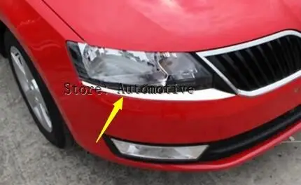 Accessories For Skoda Rapid Spaceback 2014 2015 Stainless Steel Front Head Light Eyelid Cover Trim | Автомобили и мотоциклы