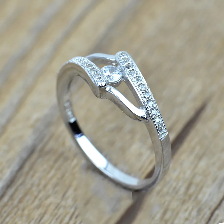 Clearance Real 925 Sterling Silver Ring Classic Wedding Rings Jewelry