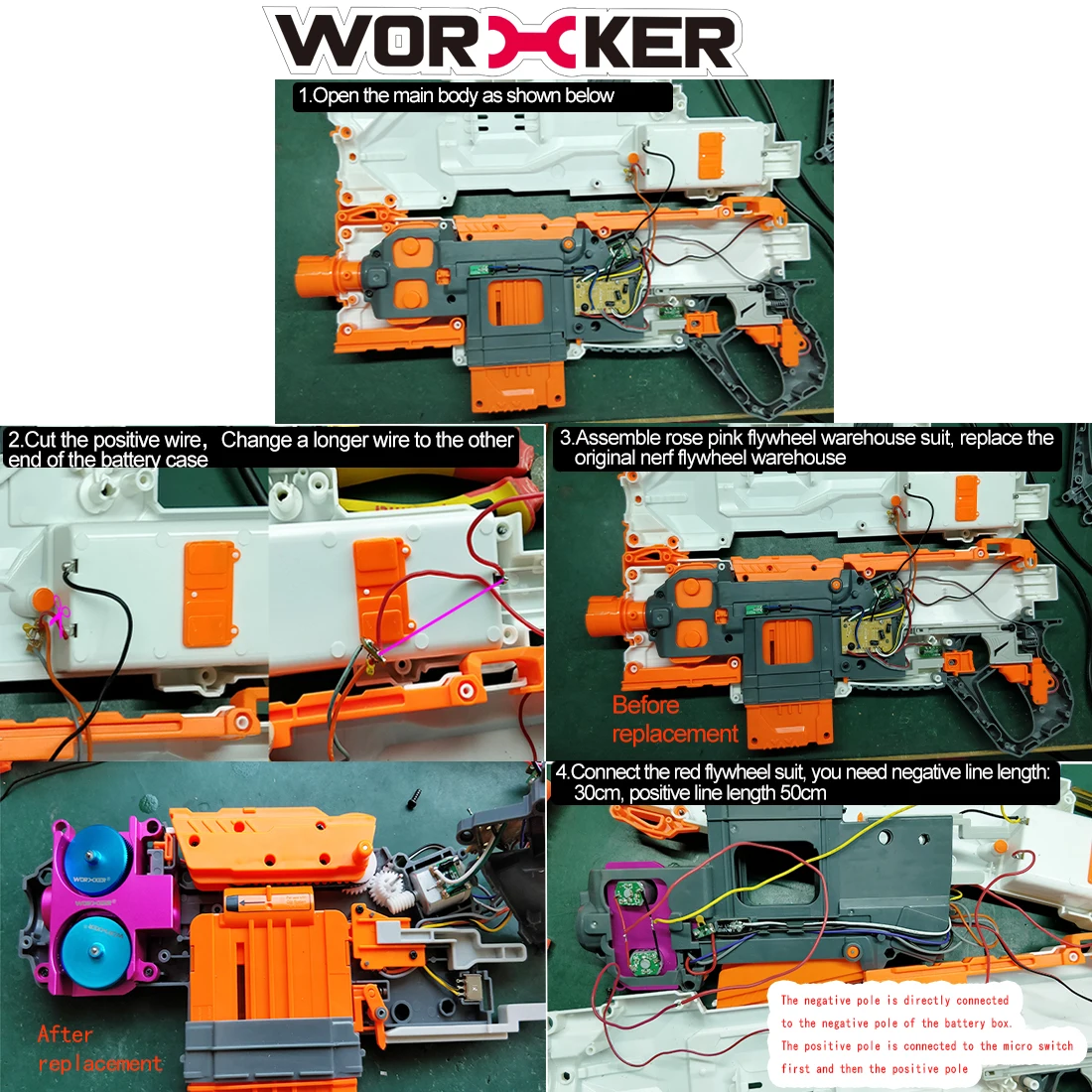 Рабочий супер-е части набор для Nerf HyperFire для Nerf модуль регулятор Замена модификации(Алмазный Узор)-розовый+ синий