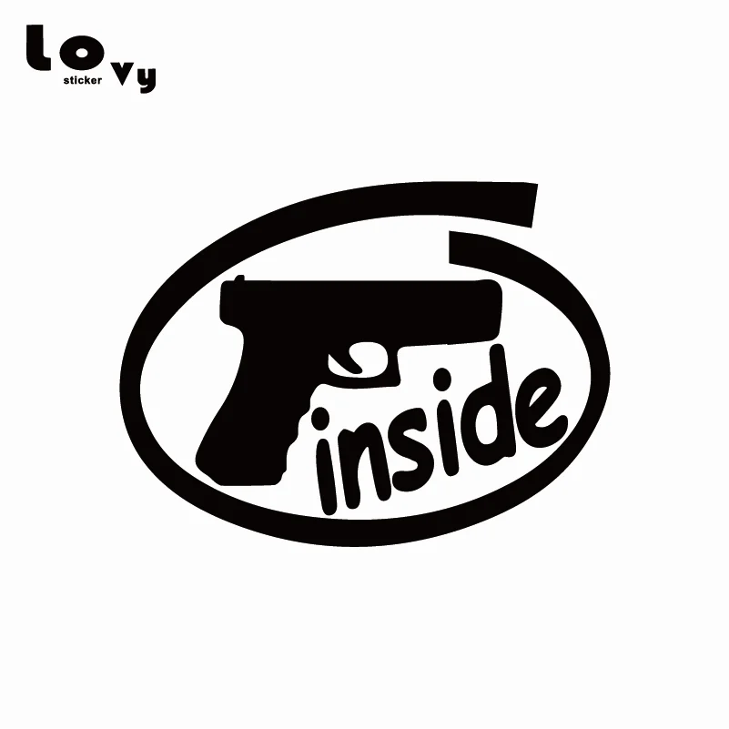 9MM Vinyl Decal Sticker Car Window Wall Bumper Gun Ammo Pistol Home Security