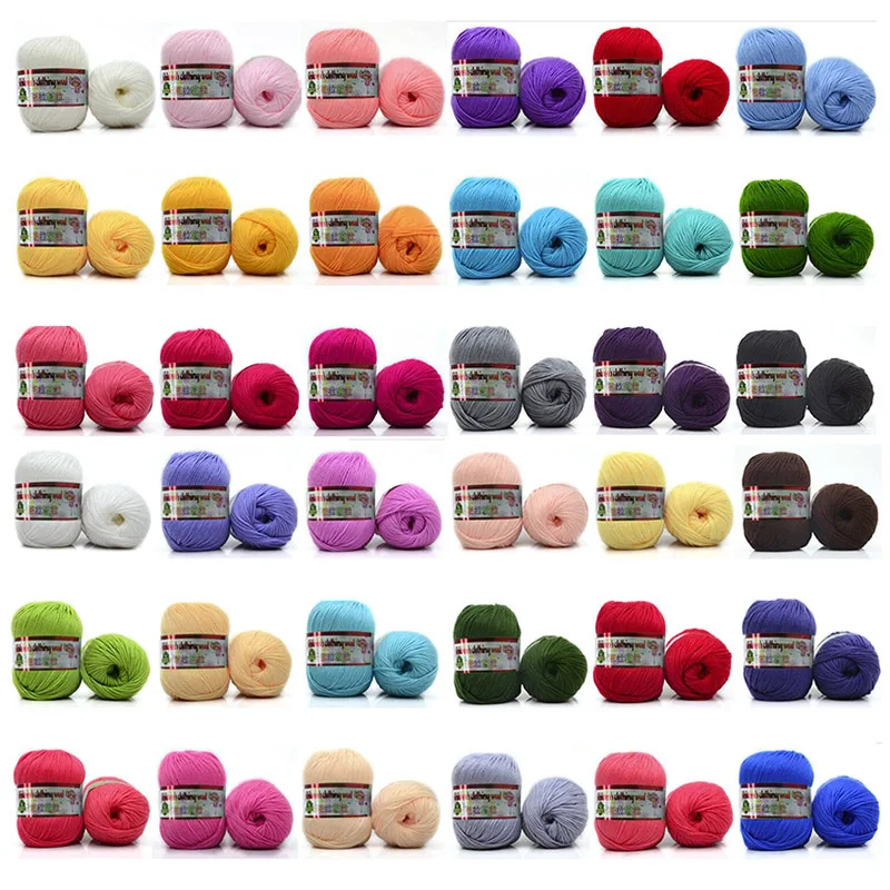 

10pcs 77 color Cotton Silk Knitting Yarn Soft Warm Cashmere Baby Yarn for Hand Knitting Supplies 500g/lot