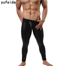 YUFEIDA модные новые мужские длинные брюки сумка искусственная кожа Клубные танцевальные штаны обтягивающие колготки леггинсы Costoume Клубная одежда