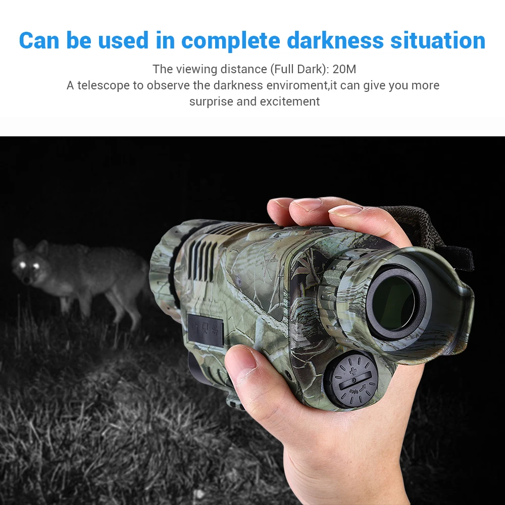 High Quality 5x40 Night Vision Monocular Digital IR Recorder 200m Range Photo Video Recording Free 8GB DVR for Hunting Security