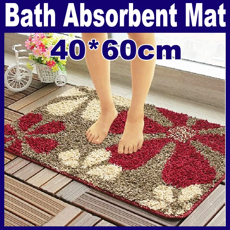 Flower Absorbent Bath Door Mats Slip Resistant Feet | Дом и сад