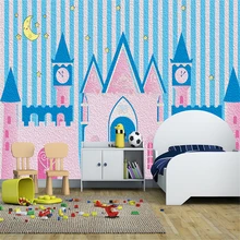 Custom 3d Wallpaper Cute Castle Oil Painting Children's Room Wall - Silk Waterproof Material Custom 3d Wallpaper Cute Castle Oil Painting Children's Room Wall - Silk Waterproof Material