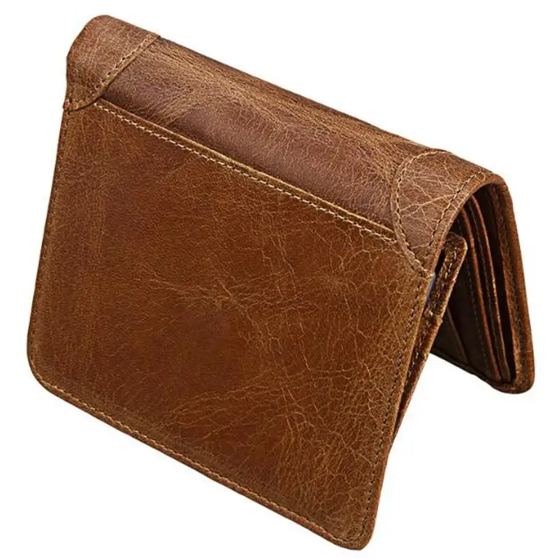 Crazy Horsehide кожаные мужские кошельки из натуральной кожи RFID дизайнерский мужской