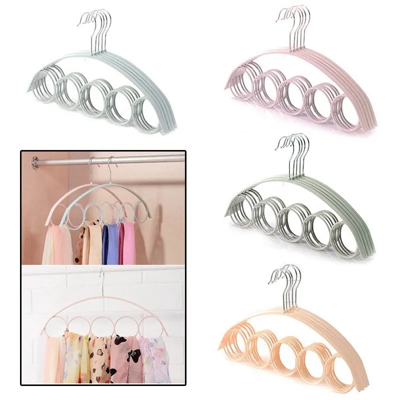 

Hole Ring Rope Slots Holder Hook Scarf Wraps Shawl Storage Hanger Ring Ties Hanger/Belt Rack/Scarves Organizer Holder Hook A