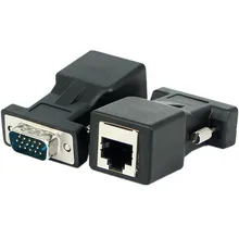 VGA to RJ45 Converter VGA Video Extender 15 Pin Male to RJ45 LAN CAT5 CAT6 Ethernet Network Cable Female Adapter VGA to RJ45 Converter VGA Video Extender 15 Pin Male to RJ45 LAN CAT5 CAT6 Ethernet Network Cable Female Adapter