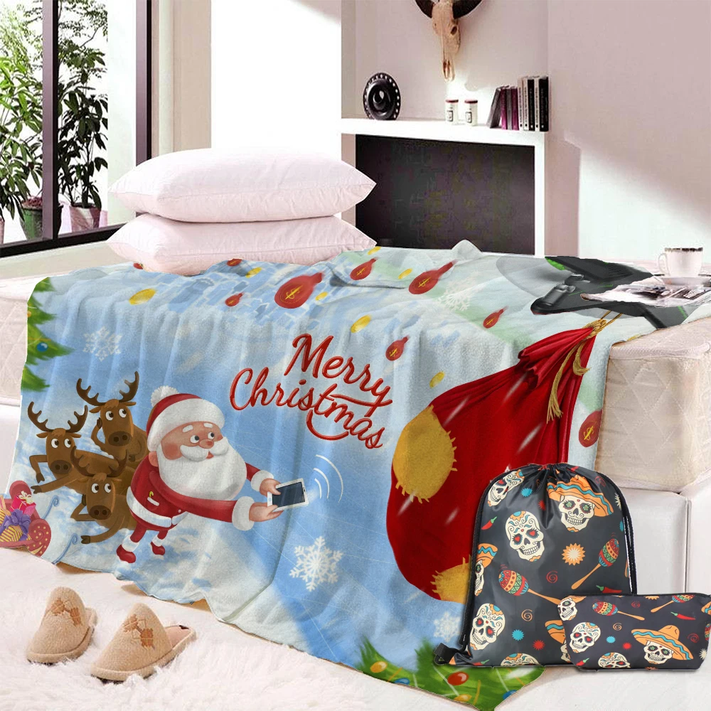 Прямая поставка Флисовое одеяло Deken рождественское мультяшное паранитроанилиновое покрывало для дивана Decorativa меховое одеяло Frazadas De Cama De Invierno - Цвет: beachtowel bag 8
