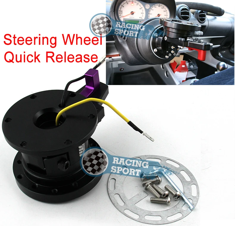 Aluminium Alloy engineering Steering Wheel Quick Tilt Black Color Quick