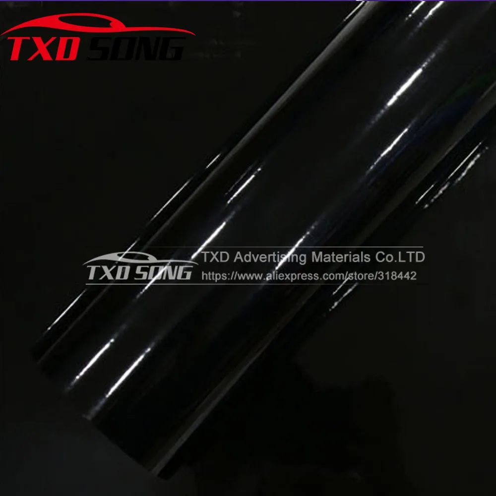3 Layers Glossy Vinyl Film High Gloss Vinyl Black Glossy Car Body Wrap Film With Air Drain 1.52*5M/10m/15m/20m for choice
