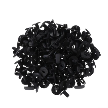 

100 Pcs Push Type Bumper Fender Fastener Trim Clips For Peugeot Citroen Black
