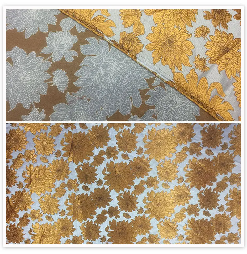Элегантный роскошный цветочный принт Металлик Жаккардовая парча ткань для осеннего платья Брюки cheongsam tecido de brocado SP5761