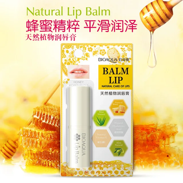 BIOAQUA Pure Natural Plant Honey Moisturizing Lip Balm Colorless Refine repair lip wrinkles For Woman Winter