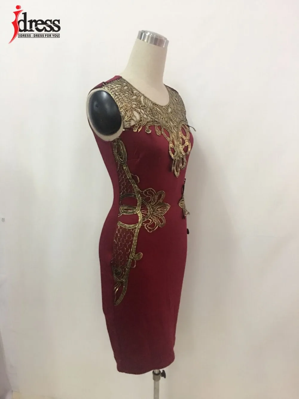 IDress Plus Size Women Clothing Bodycon Trendy Print Evening Dress for Women Golden Embroidered Dress Summer Women High Quality (8)