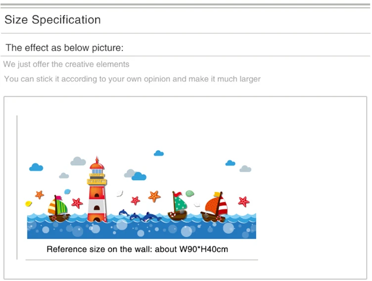 [SHIJUEHEZI] морская линия талии плинтуса стикеры DIY мультфильм ПВХ Наклейки на стены для детской комнаты Bady Спальня украшение дома