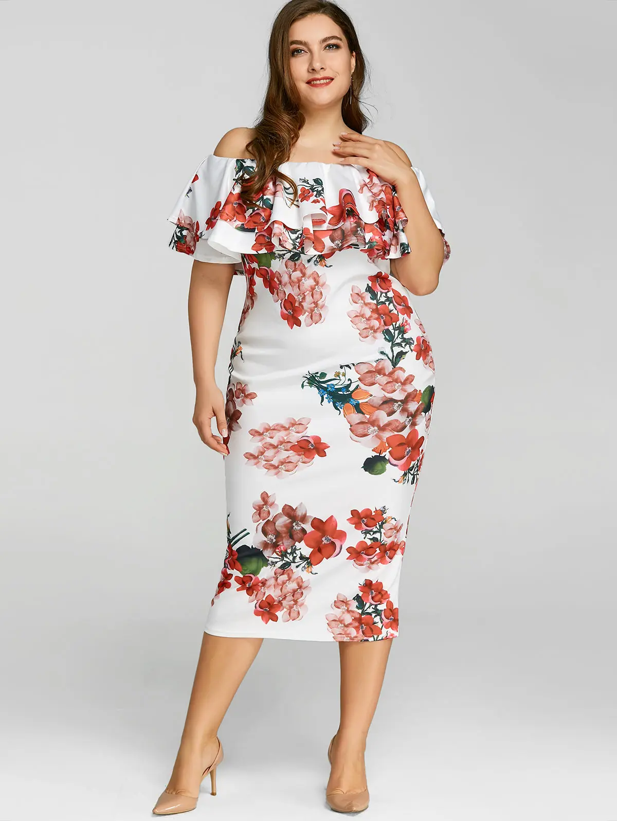 Los bottom bodycon size plus with dress ruffle the Ruffle with size bottom plus dress bodycon accessories protection