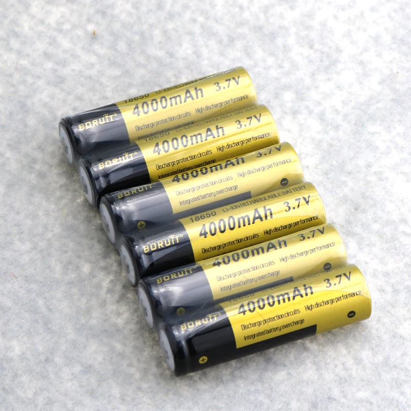 6 шт Перезаряжаемый 18650 литий-ионный 4000 mAh 3,7 V батареи Светодиодный Фонарь налобный фонарь 18650 батарея