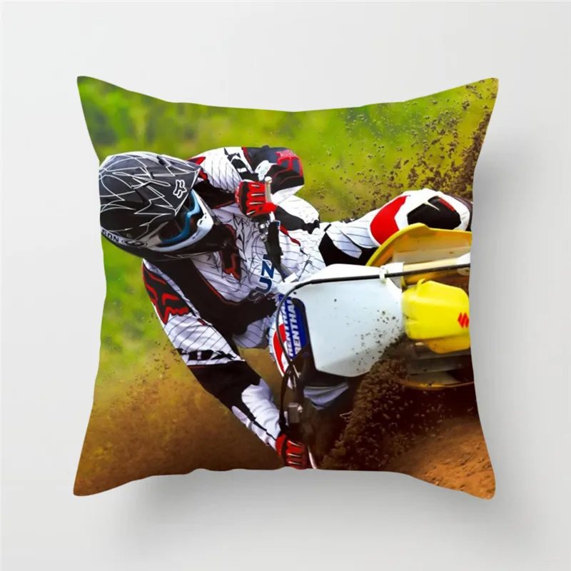 Fuwatacchi Extreme Speed Cushion Cover Motorcycle Sports Throw Pillow Cover For Home Chair Decoration Square Soft Pillowcases