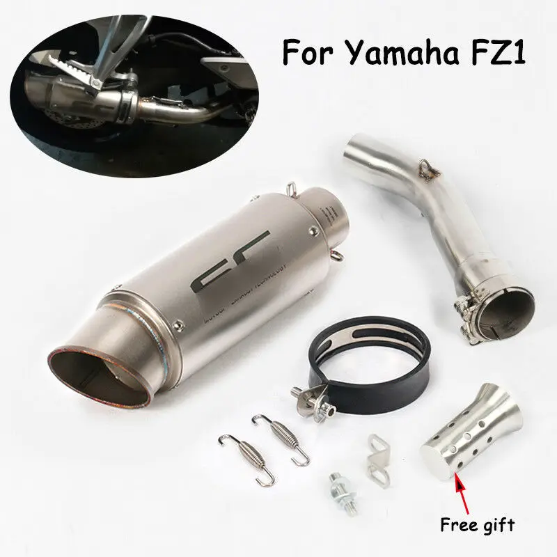 

51mm Motorcycle Muffler Exhaust Silencer Pipe Connecting Stainless Steel Middle Link Pipe For Yamaha FZ1 Scooter Exhaust Escape