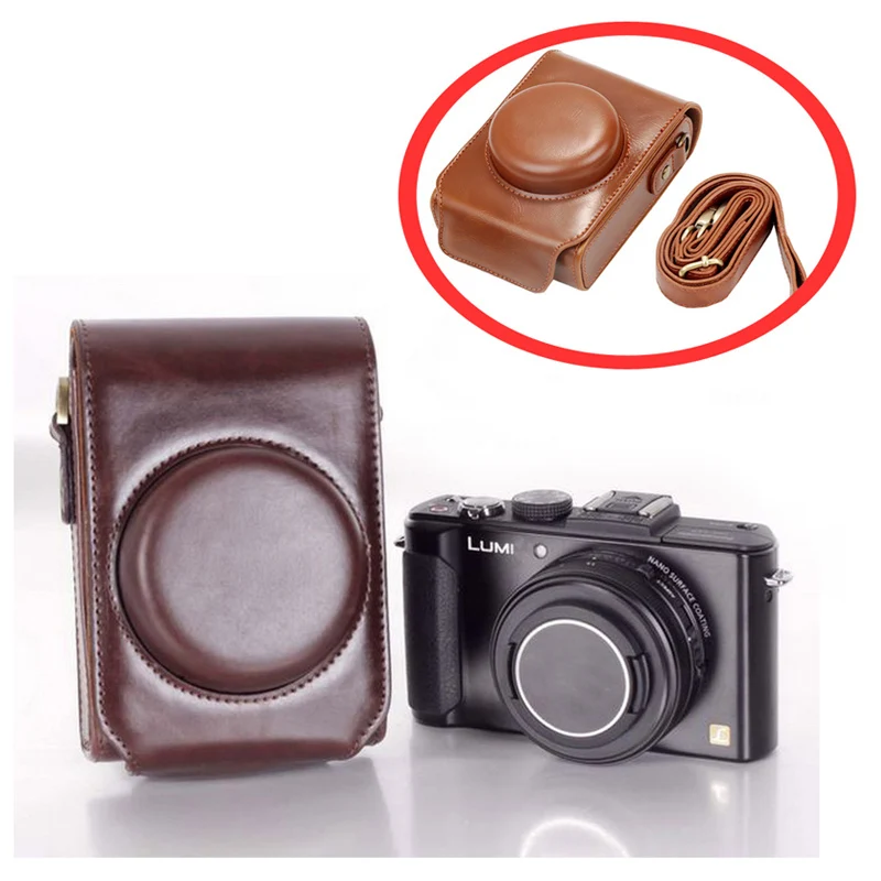 Custodia Portatile In Pelle Pu Custodia Per Fotocamera Per Leica D-Lux 6 D-Lux5 Lux6 D-Lux 5 Borsa A Tracolla Rigida Con Cinturino Da Polso