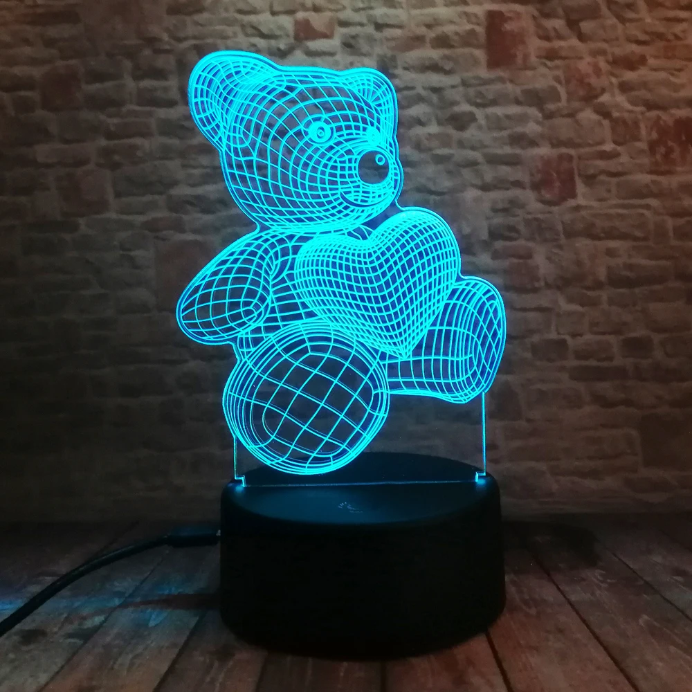 Высококачественный Рождественский USB Маленький милый сердечко Медведь 3D