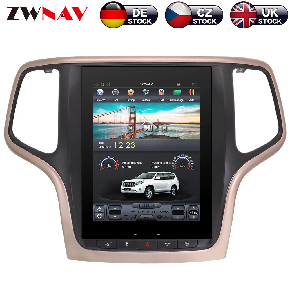 ZWNVA Тесла Стиль ips плюс Экран Android 7,1 автомобиль без DVD плеер gps навигации для JEEP Grand Cherokee