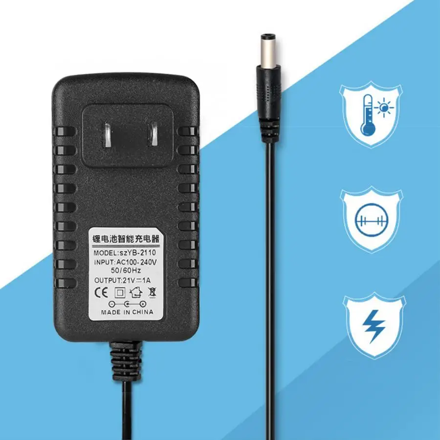 

HOT Thick Copper Core Li-ion Charger Adapter 21V/1A Adaptative Lithium Battery Charger Power Adapter US EU Plug
