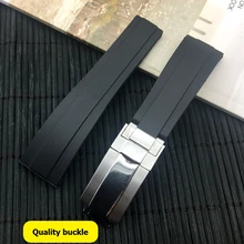 Роскошный бренд, 20 мм, черное натуральное Силиконовое резиновое кольцо для часов, ремешок для часов, ремешок для ролевых часов Daytona Submariner GMT OYSTERFLEX Bracelet