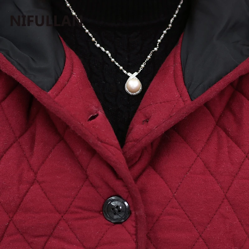 NIFULLAN стеганый жилет Осень Зима Новая модная женская куртка без рукавов пальто с капюшоном длинные жилеты для мамы теплая клетчатая одежда
