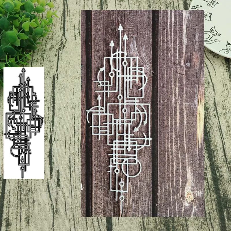 

AddyCraft Metal Cutting Dies Arrow background Stencils for DIY Scrapbook Photo Album Paper Card Decorative Craft Embossing Die