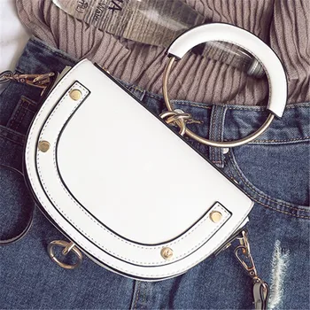 

Original design new metal handle to the semi-circular dumplings package trend female semi-circular hand shoulder bag