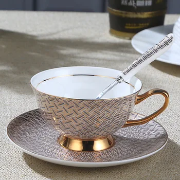 

1 set KAWAYE European-Style Coffee Cup Sets, High-Grade Bone China Coffee Cup, And Saucer English Afternoon Teacup 8ZOP08