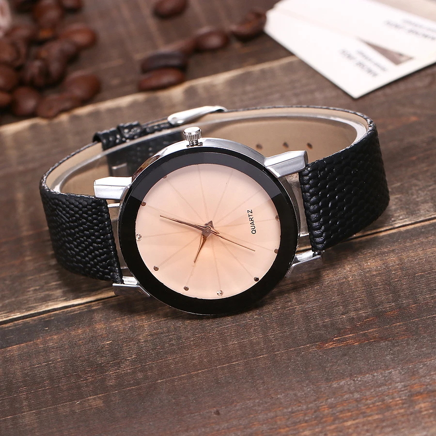 Montre luxe décontractée bracelet cuir