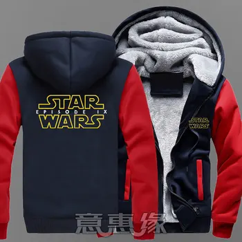

New film Winter Jackets Coats Star The Rise of Skywalker hoodie Episode IX Hooded reflect light Thick Zipper Sweatshirts