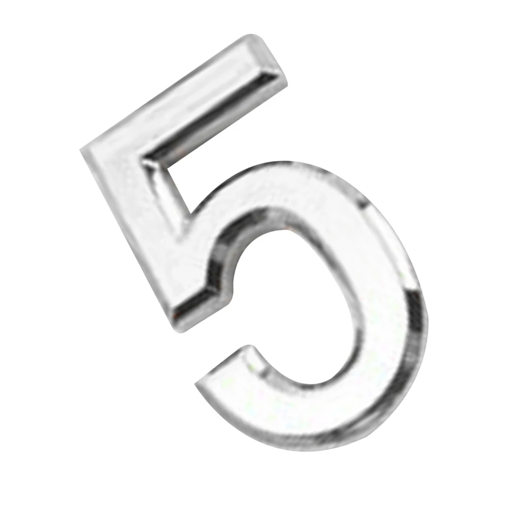 9pcs Modern Digit Door Number ABS Plastic Self-Adhesive 1-9 House Numbers House Address Sign Plate for Home Hotel Cafe- Silver