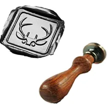 Винтажный Рождественский Олень Рог Пользовательский логотип подарок-приглашение на свадьбу восковая печать штамп палисандр ручка набор