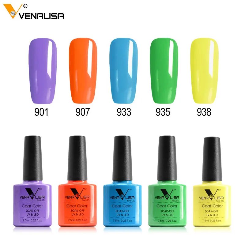 

2018 New Free Shipping Nail Art Design Manicure Venalisa 60Color 7.5Ml Soak Off Enamel Gel Polish LED UV Gel Nail Polish Lacquer