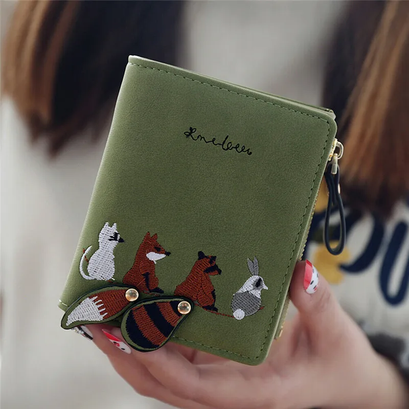 Женский кожаный маленький кошелек с героями мультфильмов держатель для карт на